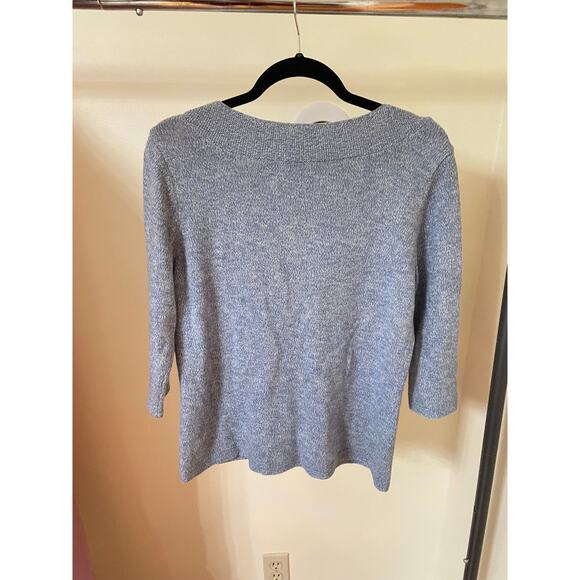 Vintage J Jill Womens Small Cardigan Mother of Pearl Buttons Knit Blue Hong Kong - Picture 2 of 10